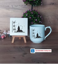 Kız Kulesi Dekoratif Taş, Kupa Bardak Kırmızı HediyeArkadaşa Hediye (Model 4)