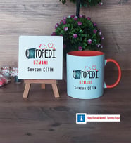 Ortopedi Uzmanı Dekoratif Taş, Kupa Bardak Kırmızı Hediye (Model 12)