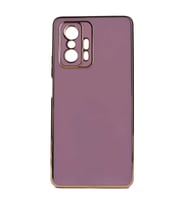 Xiaomi Mi 11T 5G Kılıf Kenarları Gold Kamera Korumalı Renkli Pastel Silikon Açık Yeşil BARK (Mor)