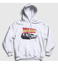 Presmono Unisex Gri Delorean Film Geleceğe Dönüş Back To The Future Kapüşonlu Sweatshirt 243118tt (Beyaz)