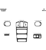Meriç® Chrysler Voyager Ön Torpido Kaplama Maun 7 Parça 2001-2007 (Karbon)