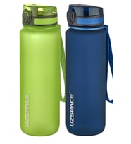Uzspace 2'li Tritan Matara Seti 800 ml 14 Farklı Renk Seçeneği FiftyFifty (Yeşil-Lacivert)