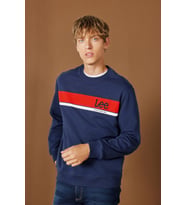 Lee Bisiklet Yaka Regular Fit Erkek Sweatshirt - L232501 (Lacivert)