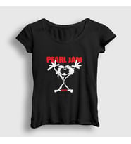 Presmono Kadın Beyaz Alive Pearl Jam T-Shirt 73870tt (Siyah)