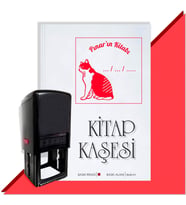 Kişiye Özel  Kara Kedi 2 Tarihli Kitap Kaşesi (Kırmızı)