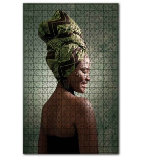 Cakapuzzle Yeşil Yöresel Başlığıyla Afrika Güzeli Puzzle Yapboz MDF (Ahşap) (1000 Parça)