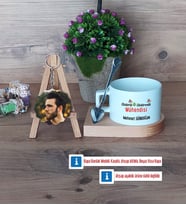 Elektrik Elektronik Mühendisi Kupa Bardak Beyaz ve Fotoğraflı Ahşap Anahtarlık Hediye (Model 8)