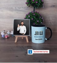 Jeoloji Mühendisi Fotoğraflı Dekoratif Taş, Kupa Bardak Beyaz Hediye (Model 11)