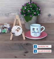 Yazılım Geliştirme Uzmanı Türk Kahvesi Fincanı Ahşap Altlıklı ve Fotoğraflı Ahşap Anahtarlık Hediye (Model 6)