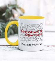 Geometri Öğretmeni Tasarımlı Kişiye Özel Kupa Bardak (Sarı)