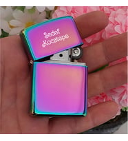 Kişiye Özel İsimli Benzinli Zippo Çakmak (Pembe)