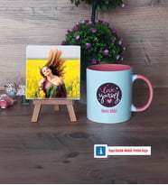 Love Yourself Fotoğraflı Dekoratif Taş, Kupa Bardak Beyaz Hediye (Model 6)