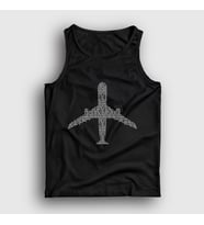 Presmono Unisex Beyaz Words Pilot Airplane Uçak Atlet 415538tt (Siyah)
