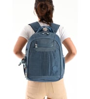 Unisex Sırt Çantası 40*30 Cm Okul Çantası Günlük Spor Çantası Klinkır Kumaş Hafif Çok Cepli Su İtici (Mavi)