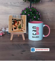 Arkadaşa Hediye Fotoğraflı Dekoratif Taş, Kupa Bardak Beyaz Hediye (Model 6)