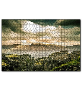 Cakapuzzle Çıplak Tepeler Bulutlar ve Kayalıklar  Puzzle Yapboz MDF (Ahşap) (1000 Parça)