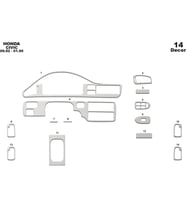 Meriç® Honda Civic Ön Torpido Kaplama Maun 14 Parça 1992-1995 (Alüminyum)