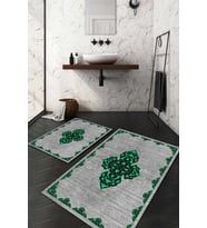 Dijital Baskılı Kaymaz Taban Yıkanabilir 2'li Klozet Takımı Banyo Paspası NDKZ-SD-2 (Yeşil)