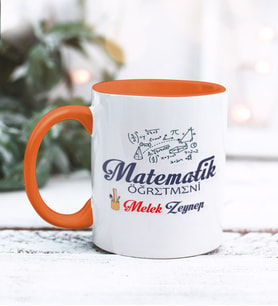Matematik Öğretmeni Tasarımlı Kişiye Özel Kupa Bardak (Turuncu)
