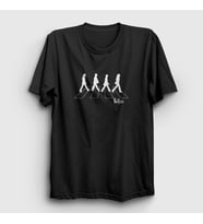 Presmono Unisex Beyaz Walk The Beatles T-Shirt 115687tt (Siyah)