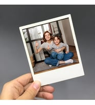 Renkli Ahşap Pola Çerçeve 9x9 cm (Beyaz)