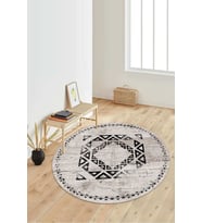 Dijital Baskılı Kaymaz Taban Yıkanabilir Yuvarlak Salon Halısı Koridor Halısı Paspas NDY-SD-1051 (Çok Renkli)