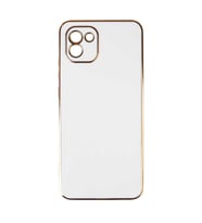 Galaxy A03 Kılıf Zore Bark Kenarları Altın Renk Kılıf (Beyaz)