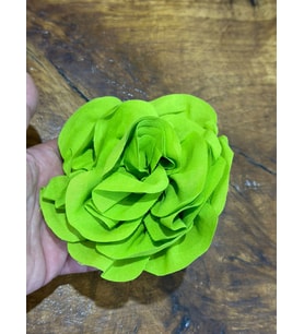 12X12 CM  KABARTMA ÇİÇEK BROŞ YAKA İĞNESİ GİYİM AKSESUARI (Yeşil)