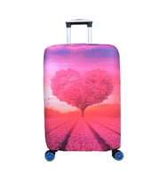 Bagacar Çizgi Orta Boy Valiz için Valiz Kılıfı (Açık Pembe)