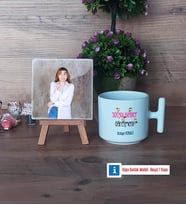 Sosyal Bilgiler Öğretmeni Fotoğraflı Dekoratif Taş, Kupa Bardak Beyaz Hediye (Model 12)