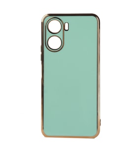 Vivo Y16 Kılıf Zore Bark Kenarları Altın Renk Kılıf (Açık Yeşil)