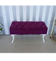 Lüks Yarım Sandıklı Kapitoneli Dekoratif Puf Bench 120cm (Mor)