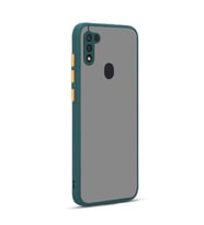 Galaxy A11 Kılıf Zore Hux Düğme ve Kapak Zıt Renk Kılıf (Koyu Yeşil)
