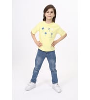 Toontoy Erkek Çocuk Baskılı Tişört (Açık Sarı)