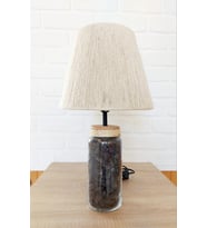 RETRO NOW VOLCANO BLACK CAM AYAKLI ABAJUR (Ekru)