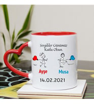Sevgililer Günümüz Kutlu Olsun Temalı Kupa Bardak (STD)