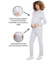 Luvmabelly - MYRA8700 - Hamile ve Emzirme Eşofman Takımı (Gri)