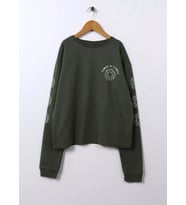 Kız Çocuk Crop Model Sweatshirt Cotton (Yeşil)