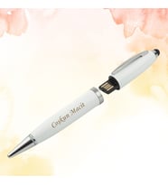 KİŞİYE ÖZEL İSİM BASKILI  KALEM USB FLAŞ BELLEK 32 GB (Beyaz)
