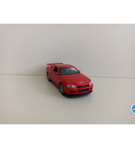 Nissan GT-R R34 Metal Model Oyuncak Araba 12 Cm ( ÖZEL PLAKALI ) (Kırmızı)