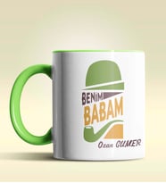 Kişiye Özel Benim Babam Tasarımlı Siyah Kupa Bardak (Yeşil)