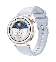 Huawei Watch GT 5 Pro 42mm Kordon Prizma Fluoroelastomer Strap Kauçuk Kayış 129 (Buz Mavisi)