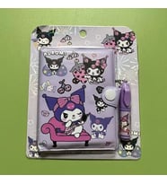 Kawaii Sanrioo Kuromi Karakterler Mini Defter Kalem Set (Mor)