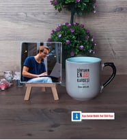 Erkek Kardeş Fotoğraflı Dekoratif Taş, Kupa Bardak Beyaz Hediye (Model 10)