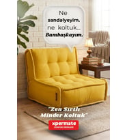 Xpermate Zen Sırtlı Minder Koltuk İskandinav Tarzı Ergonomik Yer Koltuğu Sırtlıklı Oturma Minderi 80X60 (Sarı)