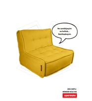 Xpermate Zen Sırtlı Minder Koltuk İskandinav Tarzı Ergonomik Yer Koltuğu Sırtlıklı Oturma Minderi 80X60 (Sarı)