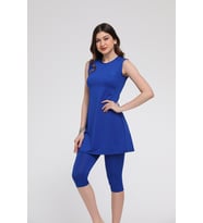 Chelly Kadın Battal Kolsuz Tesettür Mayo S9145 (Saks)