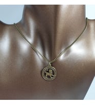 Orora Bronz/Gümüş/Bakır Renk 22mm Aslan Burcu Figürlü Kolye (Bronz)