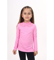 Toontoy Kız Çocuk Yakası Dantel Detaylı Tişört (Pembe)