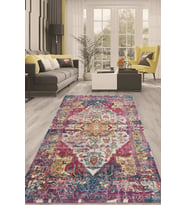 Dijital Kaymaz Taban Yıkanabilir Modern Renkli Salon Halısı Mutfak Halısı Yolluk ND-HT-749 (Mavi)